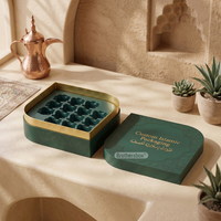 Caja de Regalo de Chocolate Premium Personalizada con Diseño de Hoja Estilo Dubái para Ramadán Kareem, con Inserto de EVA