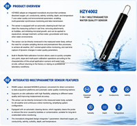 HZY4002 Sonde multiparamètre 7 en 1 pour la qualité de l'eau, température, salinité, RS485 Modbus, auto-nettoyante, pour la surveillance en ligne