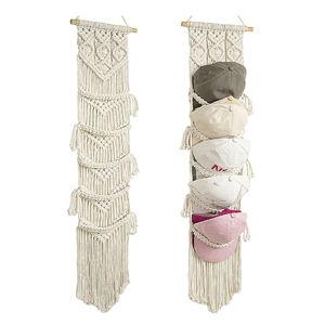 <span class=keywords><strong>Porte</strong></span>-casquettes en macramé fait main, style bohème, organisateur de chapeaux, support pour casquettes de baseball, support pour chapeaux, présentoir pour chapeaux, décoration murale ou de <span class=keywords><strong>porte</strong></span> - Product Image 1