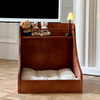 Meubles de luxe en bois massif pour animaux de compagnie style danois maltais chat chien chenil lit extérieur à la mode motif Animal cage transporteur pour cadeau