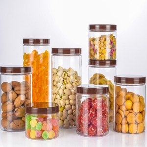 250ml 350ml round shape plastic jar can for candy food storage