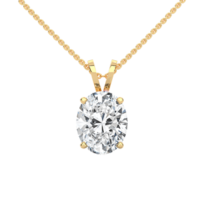 Colgante de Diamante Cultivado en Laboratorio con Corte Brillante, Chapado en Oro Amarillo, Certificado por GIA, Joyería de Compromiso para Mujer, Estilo Clásico - Product Image 1