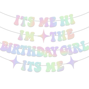 Guirnalda de <span class=keywords><strong>Feliz</strong></span> <span class=keywords><strong>Cumpleaños</strong></span> DIY para Niñas, Pancarta 'Es Mí, ¡Hola! Soy la Cumpleañera', Decoración para Fiestas de Cantantes - Product Image 1