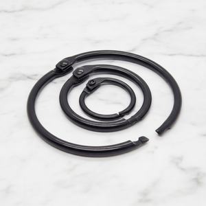 YIWANG Black Metal <b>Book</b> Rings Scrapbook Rings Loose <b>Leaf</b> Paper Binder Rings - Product Image 1