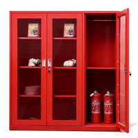 Armoire de lutte contre l'incendie en verre trempé à 3 portes avec serrure à clé, boîte d'hydrant et armoire pour tuyaux d'incendie – Vente en gros