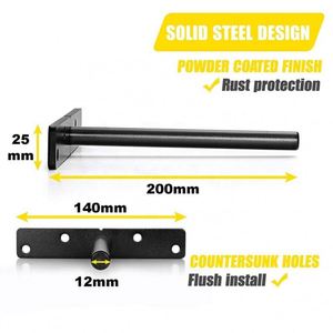 WEKIS Custom Heavy Duty Powder Coated Satin Black Solid Steel Hidden Wall <b>Floating</b> <b>Shelf</b> <b>Bracket</b> 100 Lbs Load Capacity 6/8/10 - Product Image 3