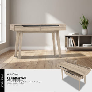 Mesa de Escritorio Moderna con Cajón de Almacenamiento, Tablero de Partículas de Madera de Alta Durabilidad, Diseño Simple, Patas de Madera Maciza, para Sala de Estar - Product Image 3