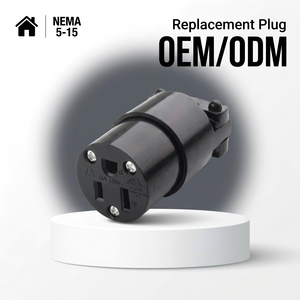 Prise de remplacement Linsheng OEM 15A 125V robuste à 3 broches NEMA 5-15R à lame droite - Product Image 1