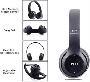 Fones De Ouvido Sem Fio P47 Écouteurs Hifi supra-auriculaires <span class=keywords><strong>Casque</strong></span> Audifonos <span class=keywords><strong>Casque</strong></span> de jeu Mains libres P47 <span class=keywords><strong>Casque</strong></span> sans fil avec micro - Product Image 4