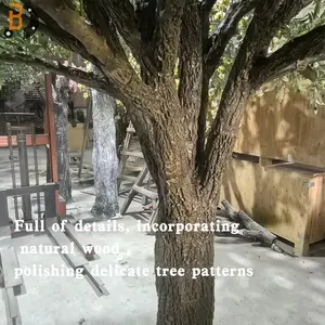 Grand olivier artificiel vert d'extérieur pour la décoration de restaurants, mariages, Noël et Pâques - Plastique/fibre de verre écologique - Product Image 4