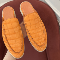 Mocassins montants pour hommes en cuir gaufré crocodile, à enfiler, semelle souple, style Old Money décontracté, chaussures de luxe italiennes originales