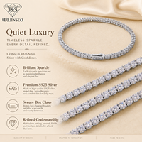 Bracelet tennis minimaliste en argent sterling 925 de haute qualité JINSEO avec moissanite, pour toutes les occasions quotidiennes