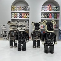 Mainan Bearbrick 28cm 400% Punk Bear brick 400% Figur Bearbricks Model Ornamen