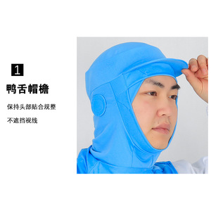 Chapeau de travail blanc élastique respirant pour la sécurité alimentaire, à visière courte, en polyester et coton, pour usage intérieur - Product Image 3