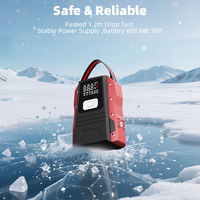 Portable P60 Car Jump Starter 16000mAh Power Pack 160PSI Air Compressor Tire Inflator LED Battery Booster Jumper Spark Truck