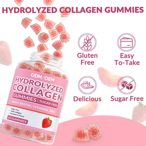 Gommose alla Fragola OEM con Etichetta Privata, Integratore per lo Sbiancamento della Pelle con Collagene, Vitamina, Biotina, Zinco e Antiossidanti, 60 Gommose - Product Image 3