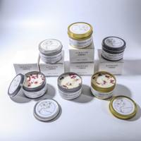 Lilin Aromaterapi Beraroma Mawar, Lilin Kedelai Silinder Berbunga Kering, Ramah Lingkungan, Tahan Lama, Buatan Tangan, Impor - Natal