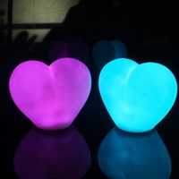 Petite lampe de Table LED rouge en forme de cœur pour la saint-valentin
