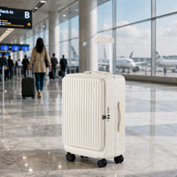Ensemble de bagages à coque rigide en PC, fabrication directe usine OEM ODM, 20/24/28 pouces, valise à roulettes avec port de charge USB et serrure TSA