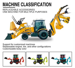 Mesin cetak EPA 4x4 Back hoe <span class=keywords><strong>Loader</strong></span> Retro penggali Diesel beroda Tiongkok pemuat Backhoe - Product Image 3