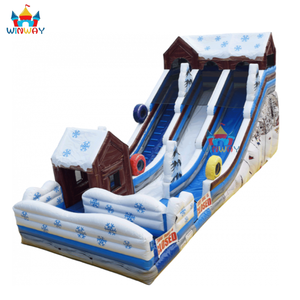 Glissade gonflable en PVC d'hiver à louer pour usage résidentiel et scolaire, glissade de parc aquatique à double voie pour la cour, amusement pour les enfants et les adultes - Product Image 5