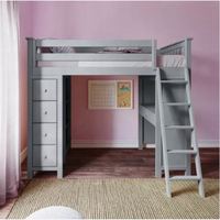 YQ JENMW – lit loft en bois massif pour enfants, lit multifonctionnel avec bureau, simple et à la mode
