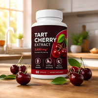 Capsules d'extrait de cerise acidulée Bioby OEM 3600mg - Santé des articulations et soutien osseux - Naturel, sans OGM, testé en laboratoire, complément en marque blanche