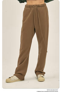 Pantalones de chándal de algodón de peso medio con logo grabado vintage personalizado, unisex, holgados, de pierna ancha recta, estilo baggy, acampanados y de colores. - Product Image 4