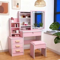 Meuble de salle de bain moderne rose ou blanc, style nordique minimaliste, avec miroir, pour femmes, vente en gros, prix abordable
