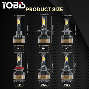 Đèn pha đèn pha LED yobi Đèn flash tự làm màu trắng + Ánh sáng màu vàng ứng dụng điều khiển 6000K-3000K nâng cấp đèn pha xe hơi 150W 15000lm H7 H4 H11 LED - Product Image 6