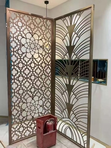Retro-style Art Deco Stainless Steel Waterproof Decorative Room Dividers <strong>Screen</strong> Partition - Product Image 4