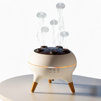 Diffuseur d'arômes électrique à ultrasons, humidificateur d'huiles essentielles, télécommande, lumière LED effet flamme, minuterie, plastique, maison, chambre, bureau