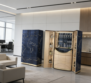 Vitrine de luxe pour salon de villa haut de gamme, au design moderne, en bois italien de luxe, pour vin - Product Image 2