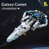 Galactic Starfighter 6811 817 PCS Blok Bangunan Pesawat Tempur Luar Angkasa Model Cross-Wing Logo Kustom Grosir