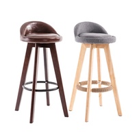 Nordique Pub Café Maison Cuisine Linge Tissu Haut Comptoir Chaise Restaurant En Bois Pivotant Île Bar Tabouret chaise