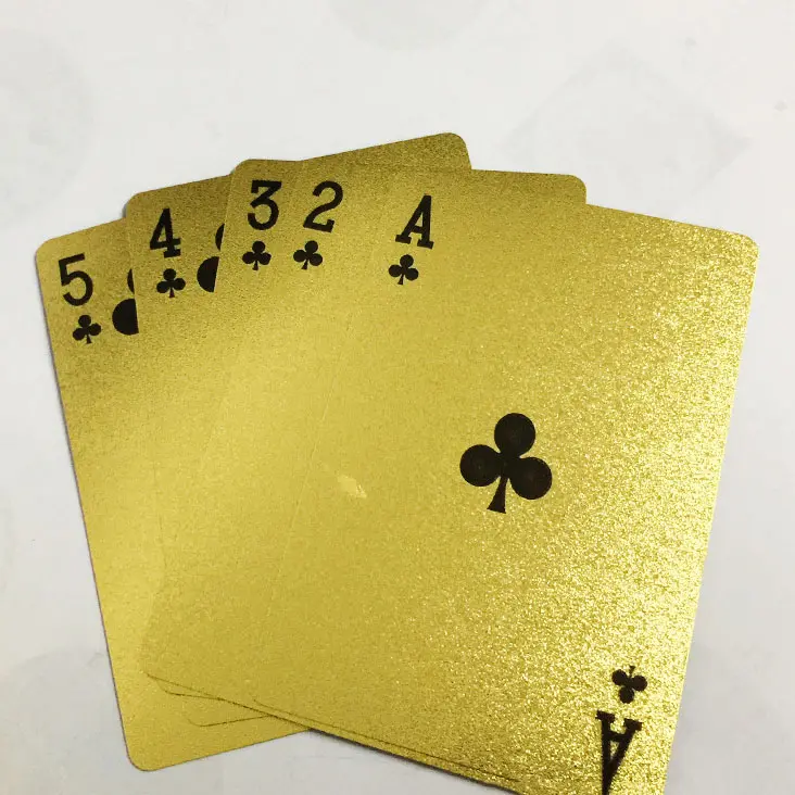 2022 פרסום דוקרנים סט קסם תמונה של custom סיפון יוקרה 24k זהב לסכל פוקר 100% פלסטיק עמיד קלפים
