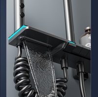 Ensemble de douche de pluie en laiton de salle de bain de luxe colonne de douche numérique intelligente chaude et froide fixée au mur