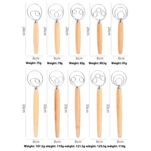 <span class=keywords><strong>Fouet</strong></span> à pâte <span class=keywords><strong>Fouet</strong></span> à pain en bois avec crochet à pâte en acier inoxydable Mélangeur à pâte Outil à main et outils et fournitures de fabrication de pain au levain - Product Image 5