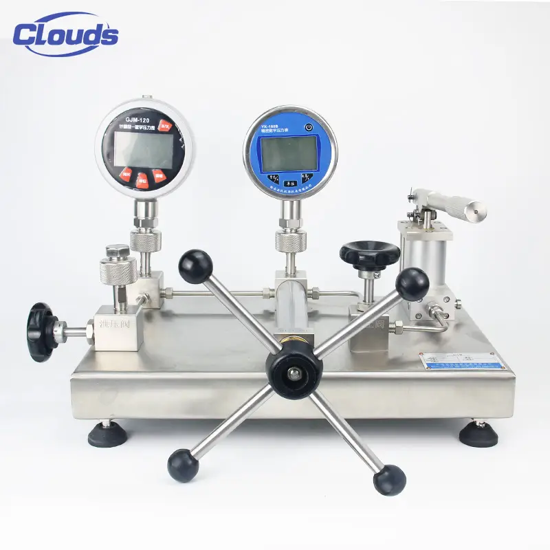 Clouds Manual Operating Desk Top Pneumatic Gas Pressure Calibration Pumps