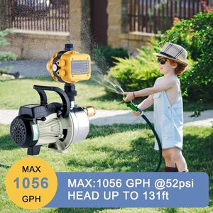 Bomba de Pozo Poco Profundo TDRSUPER de 3/4 HP, 1056 GPH, 110 V, Acero Inoxidable, Bomba de Riego Automática - Product Image 2