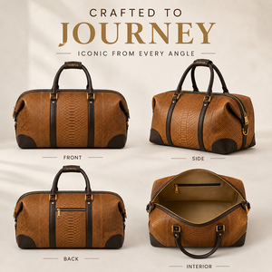 Vintage <b>Men</b>’s Embossed Crocodile Print Duffle <b>Bag</b> Large Capacity Weekender <b>Travel</b> Carry On <b>Bag</b> Custom OEM ODM - Product Image 2