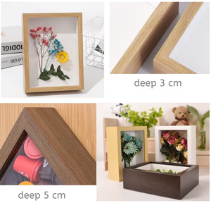 Marcos de Fotos de Madera Blanca Personalizados, Nuevos y Modernos, Cajas de Sombra Artísticas Profundas con Animales, Flores y Vidrio, Decoraciones para el Hogar - Product Image 3