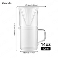 Cafetière à filtre à dégoulinement, 400 ml, cafetière à filtre à dégoulinement avec filtre en verre, cafetière portable en verre, cafetière à tasse unique