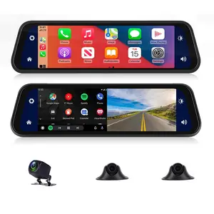 12 pouces voiture Dash DVR Cam 4G caméra de recul WiFi Android OS Auto DVR GPS enregistreur vidéo tableau de bord quatre lentilles 24H Park CR96
