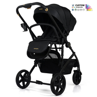 Poussette bébé 4 en 1 pliable en tissu avec siège auto et landau, cadre en alliage d'aluminium, personnalisable pour nourrisson, vente en gros