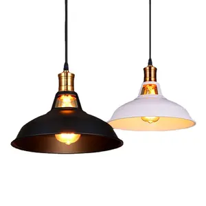 Zwart Wit Smeedijzeren Hanglamp Vintage Industriële Loft Iron Metalen Hanger Opknoping Licht Lamp