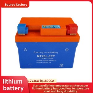Batterie de moto universelle au lithium-ion MTL 12V 3AH Skyscraper <span class=keywords><strong>AJ1</strong></span>/YZM/KEWS/FX pour démarrage tout-terrain, placement arrière, matériau en nylon - Product Image 4