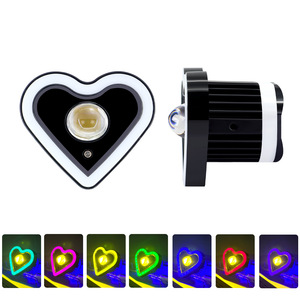 Faro LED para Motocicleta en Forma de Corazón, RGB Blanco y Amarillo, Doble Color, Ojo de Ángel, Halo, IP67 Impermeable, 24V, Universal - Product Image 5