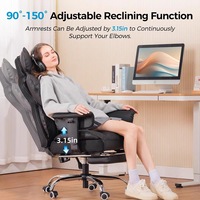 COMHOMA Chaise de bureau ergonomique contemporaine pour le gaming, avec accoudoirs réglables et soutien lombaire à ressorts hélicoïdaux