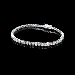 Bracelet tennis unisexe classique de luxe en moissanite, poli miroir, hypoallergénique, durable, faible MOQ, finition rhodium/or jaune/or rose - Product Image 1